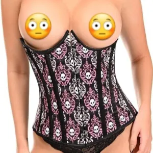 🆕️ 31&quot;-34&quot; Lavish XL underbust corset black pink white satin skulls corset busk