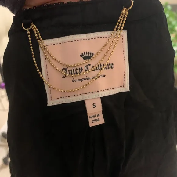 0516 Juicy Couture black sequin open jacket S