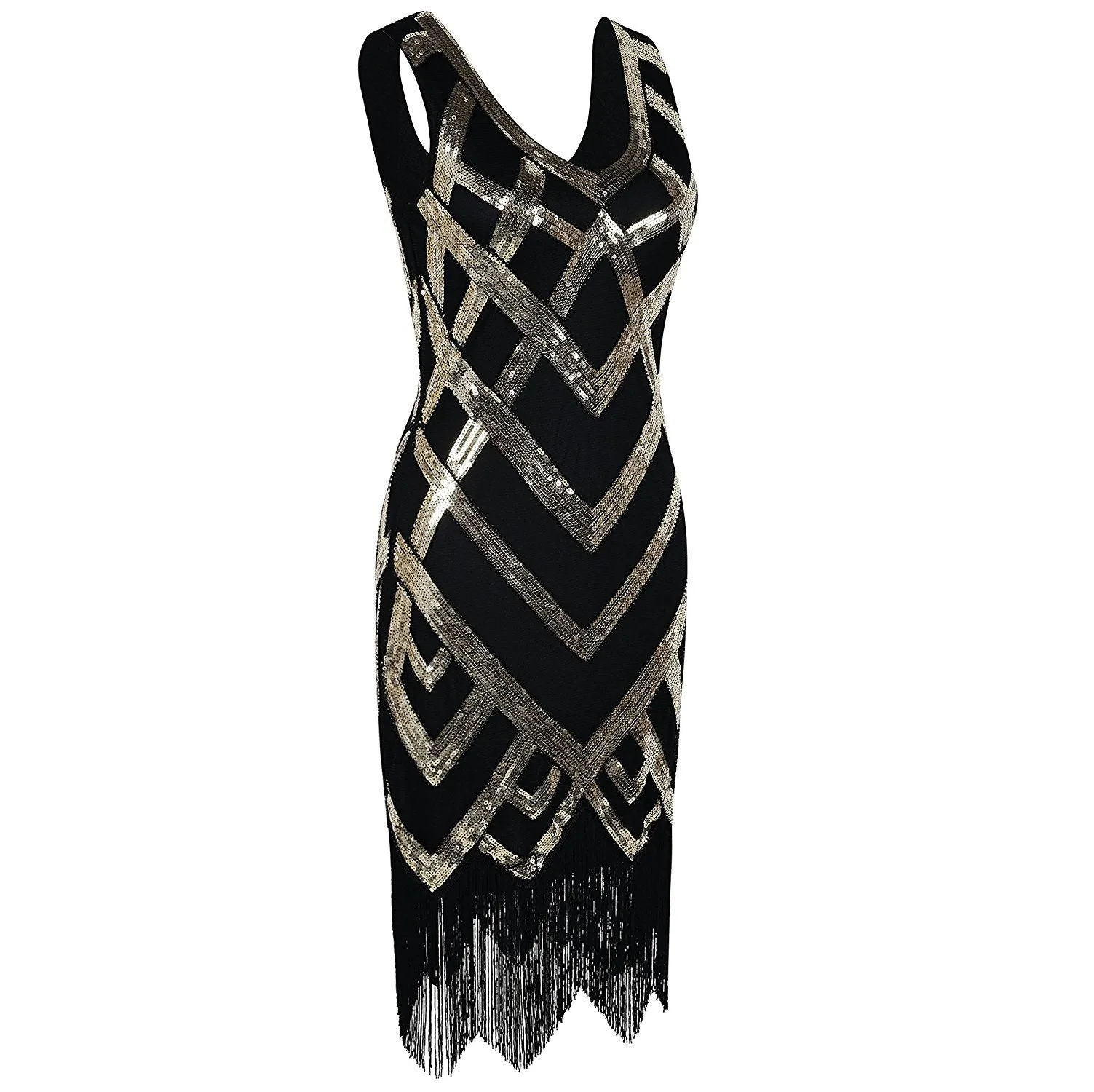 1920s Fashion Women Gold Flapper Dresses Great Gatsby Fancy Dress|JaosWish