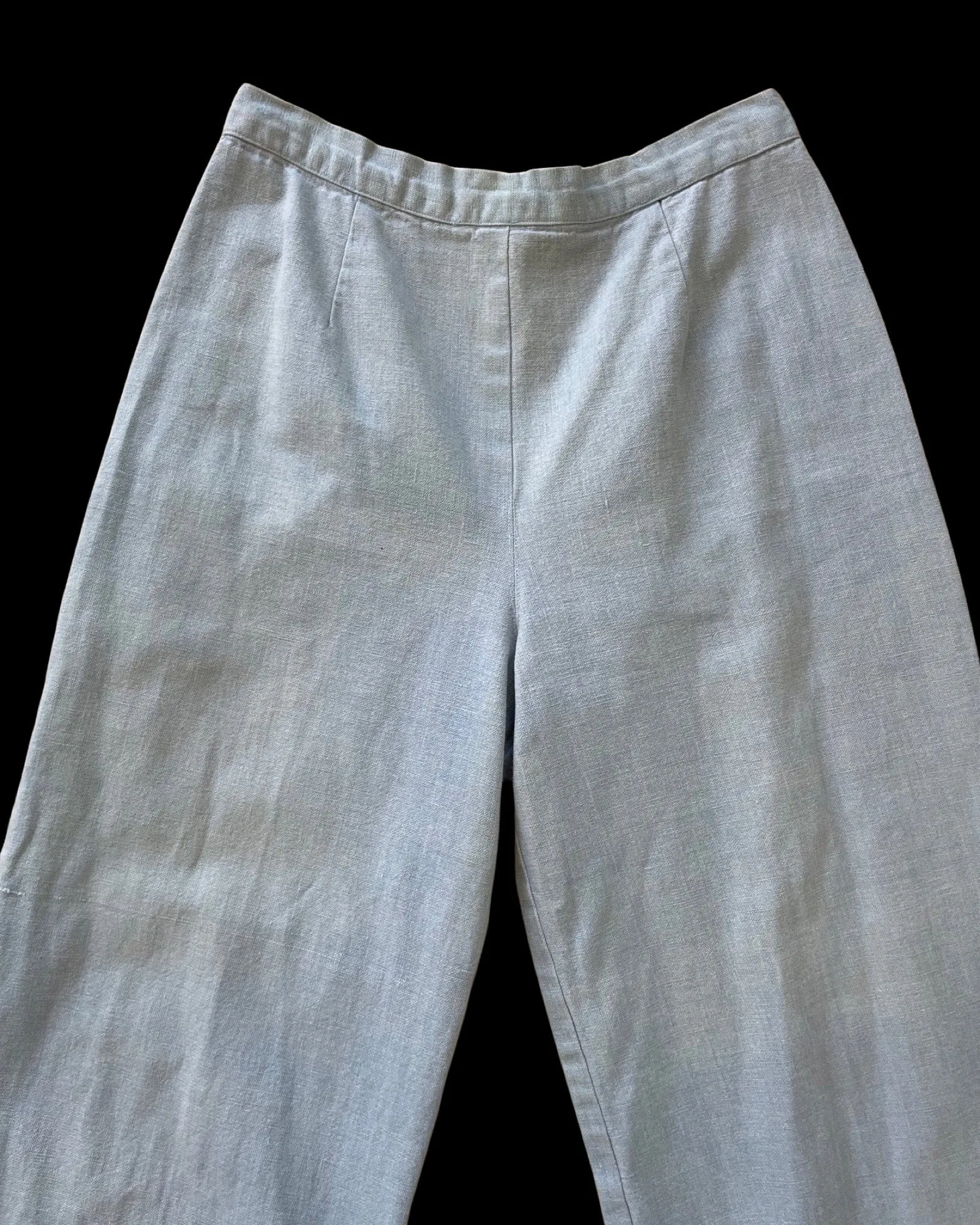 1960s Does 1940s Chambray Denim Wide Leg Pants
