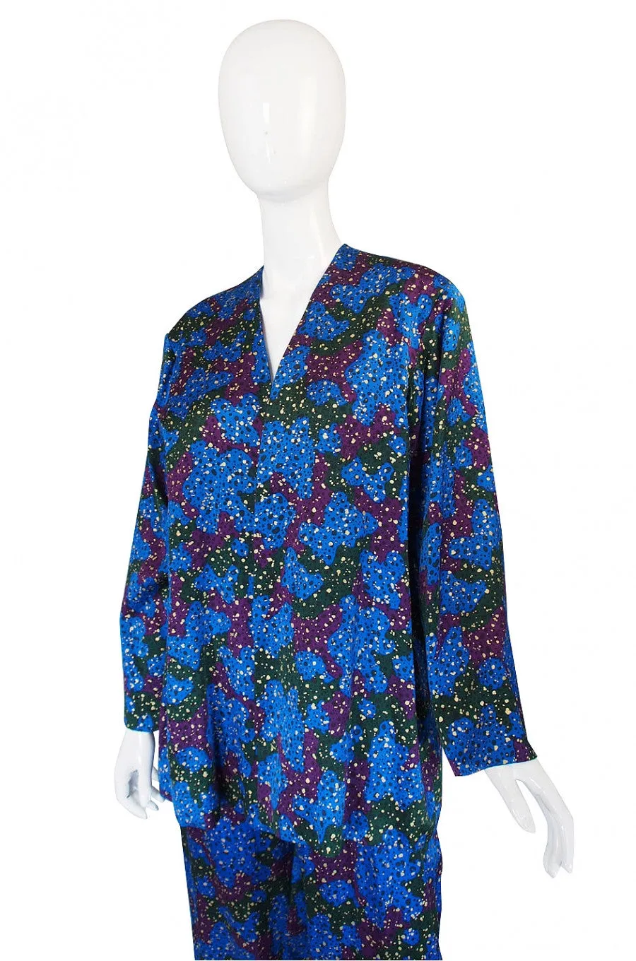 1980s Yves Saint Laurent Blue Jacket & Pant