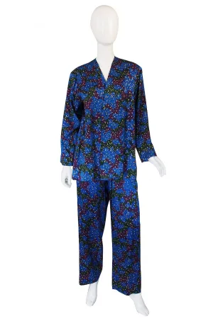1980s Yves Saint Laurent Blue Jacket & Pant
