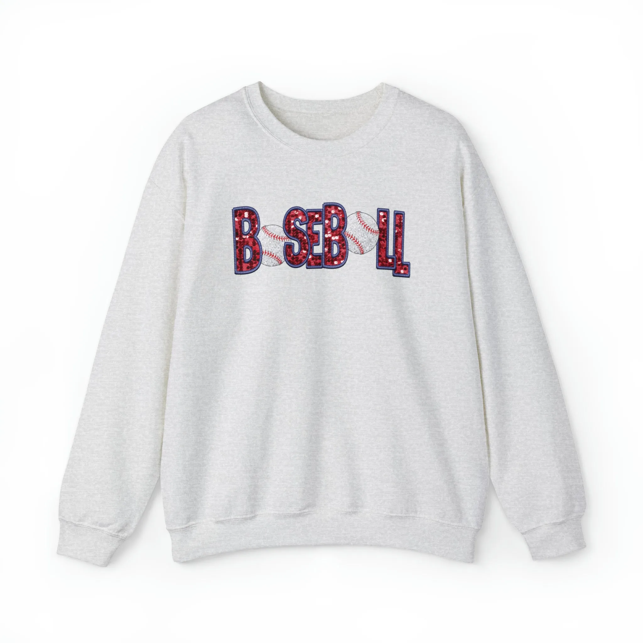 3Blues Designs |   Baseball Faux Chenille Sequin Patches Sweatshirt