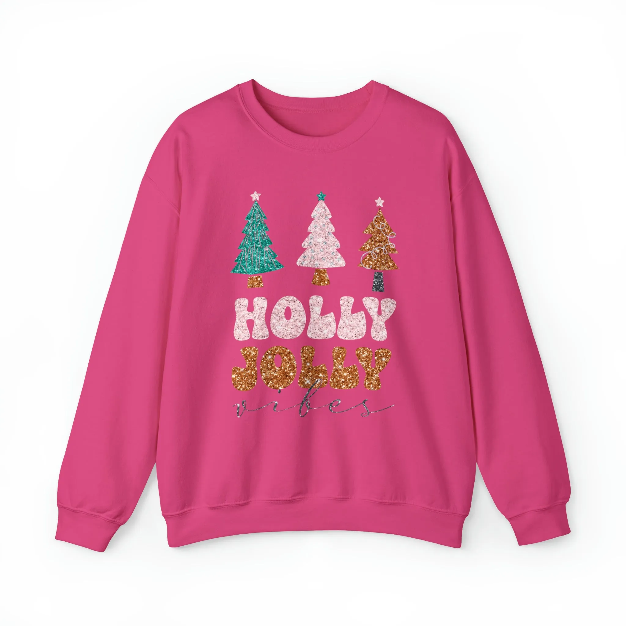 3Blues Designs |   Hazel Blues® |  Holly Jolly Faux Glitter Chenille Crewneck Sweatshirt