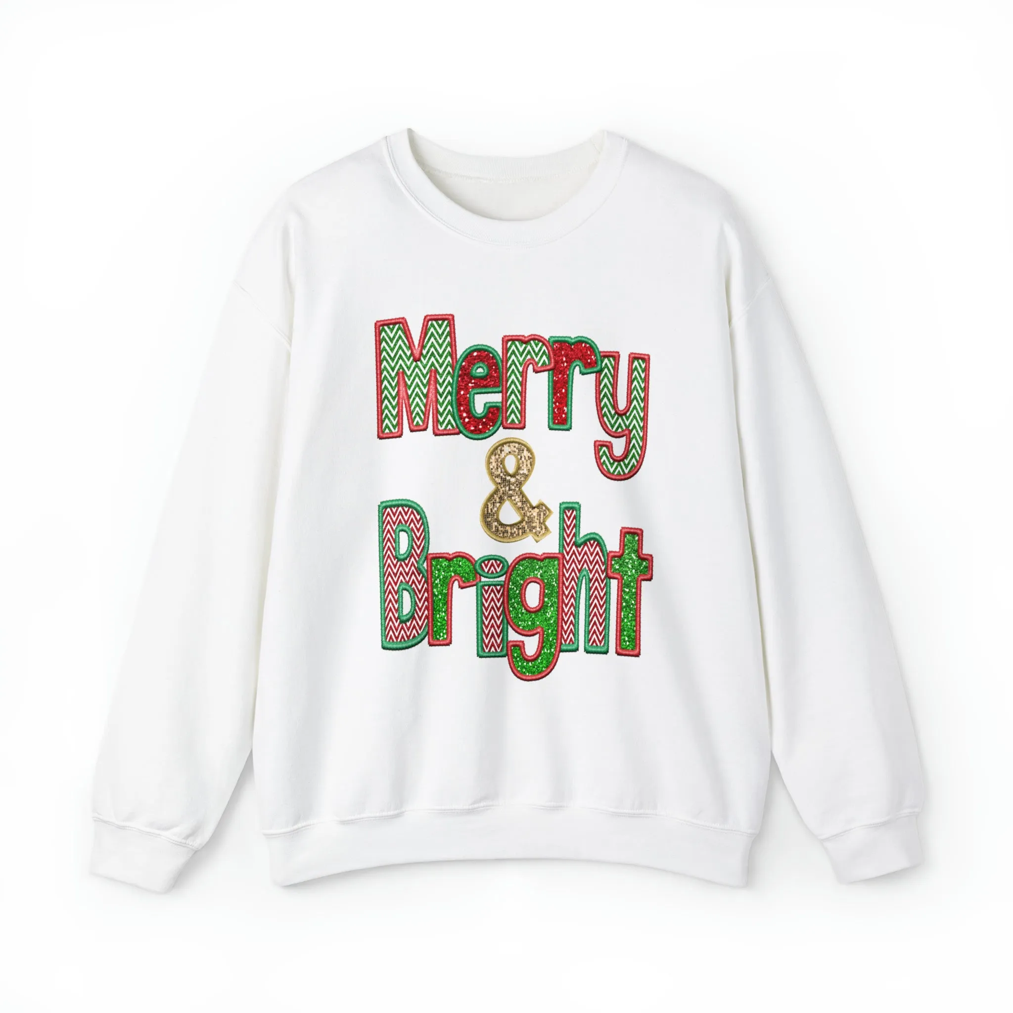 3Blues Designs |   Hazel Blues® |  Merry & Bright Faux Chenille Crewneck Sweatshirt