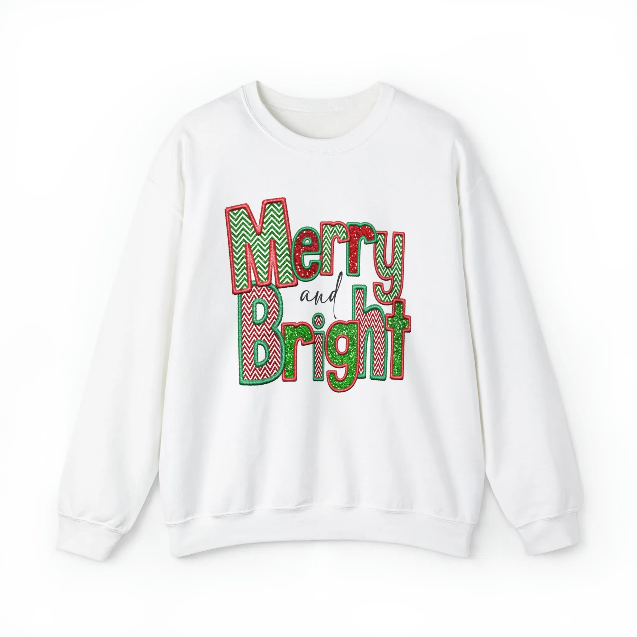 3Blues Designs |   Hazel Blues® |  Merry & Bright Faux Chenille Crewneck Sweatshirt