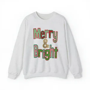 3Blues Designs |   Hazel Blues® |  Merry & Bright Faux Chenille Crewneck Sweatshirt