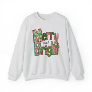 3Blues Designs |   Hazel Blues® |  Merry & Bright Faux Chenille Crewneck Sweatshirt
