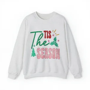 3Blues Designs |   Hazel Blues® |  Tis the Season Faux Glitter Chenille Crewneck Sweatshirt