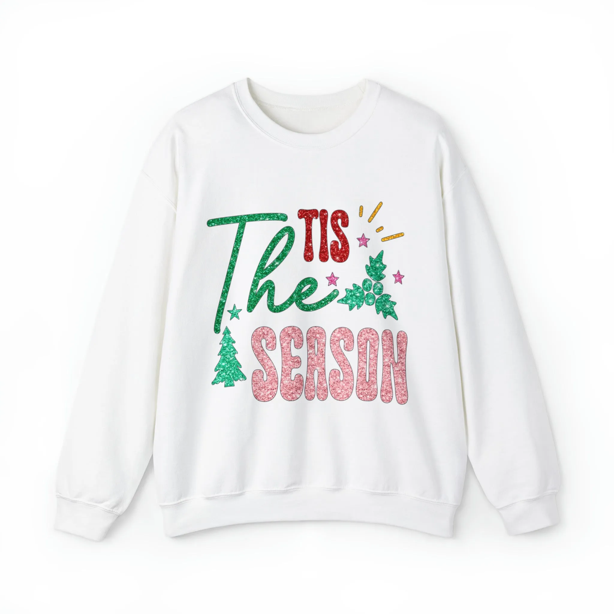 3Blues Designs |   Hazel Blues® |  Tis the Season Faux Glitter Chenille Crewneck Sweatshirt