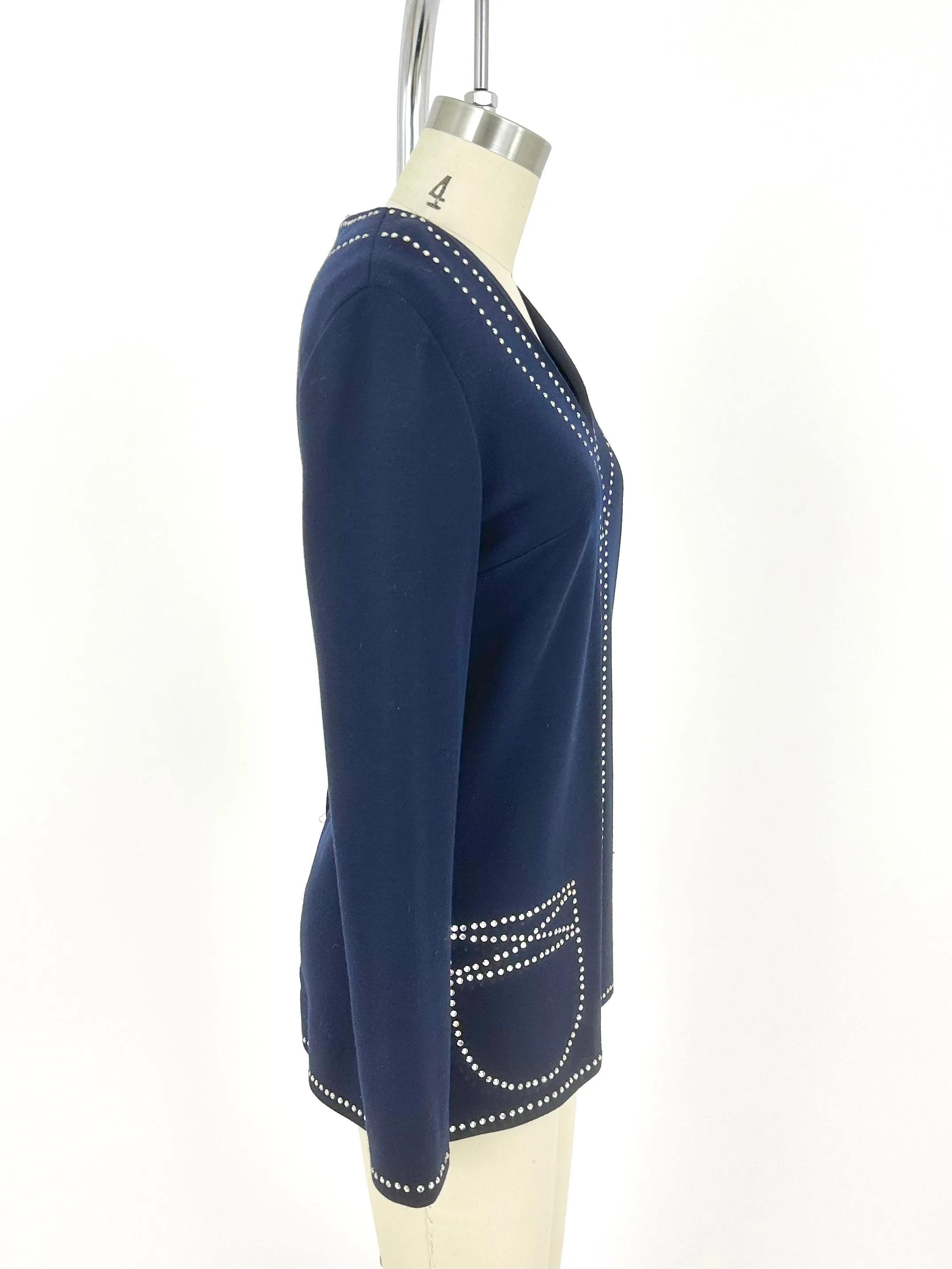 60s Mr. Mort Trompe L'oeil Rhinestone Top