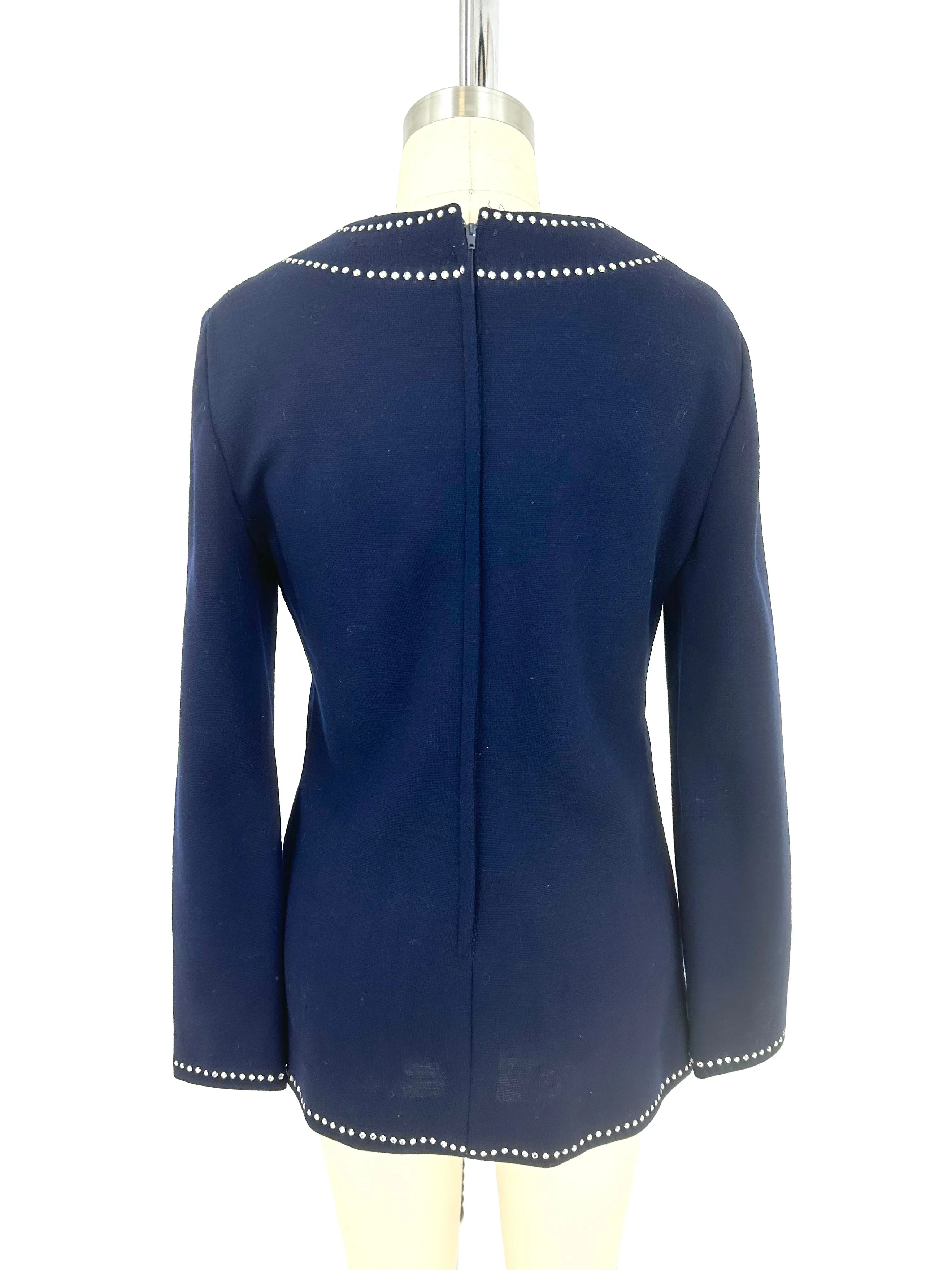 60s Mr. Mort Trompe L'oeil Rhinestone Top