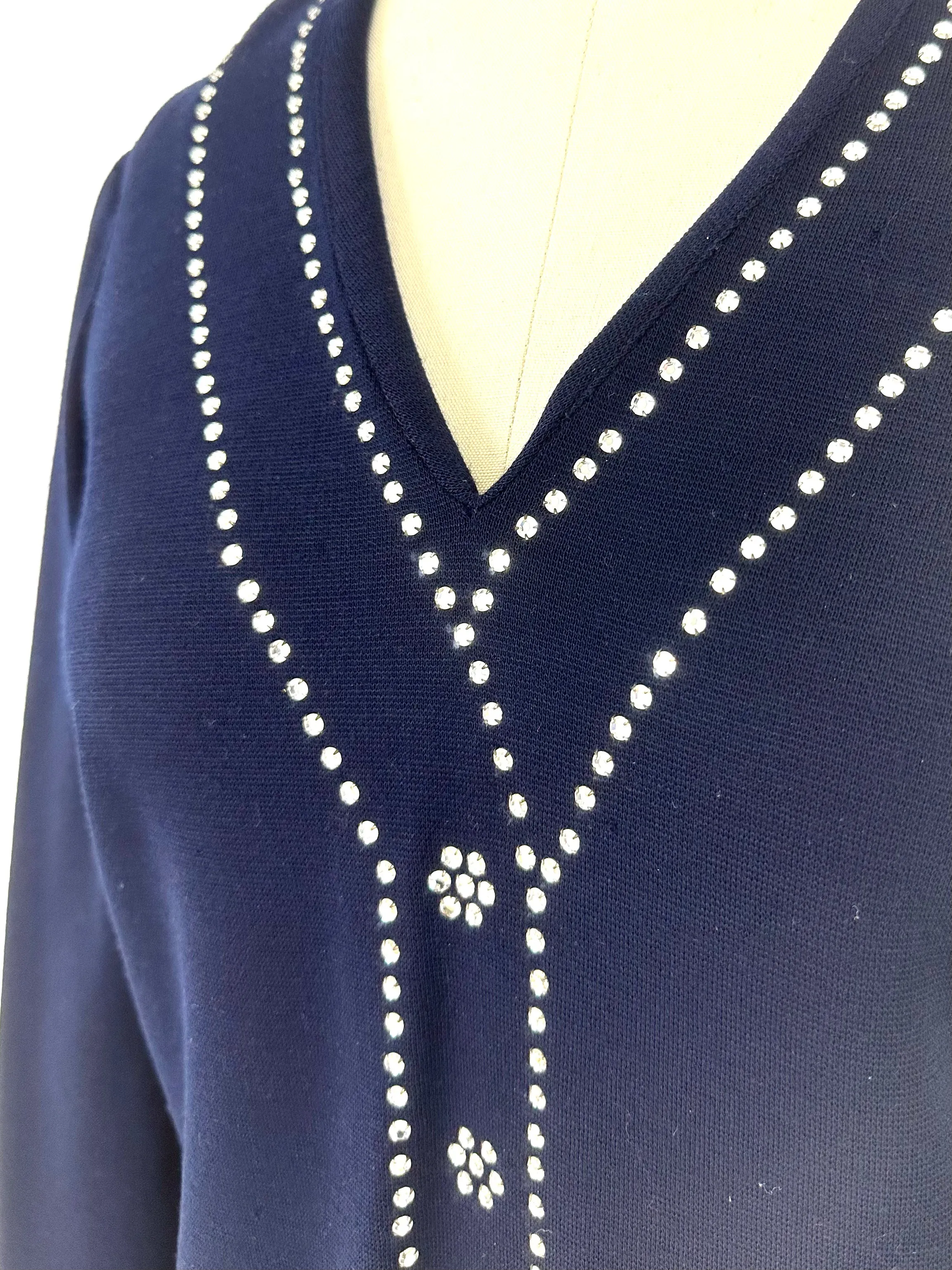 60s Mr. Mort Trompe L'oeil Rhinestone Top