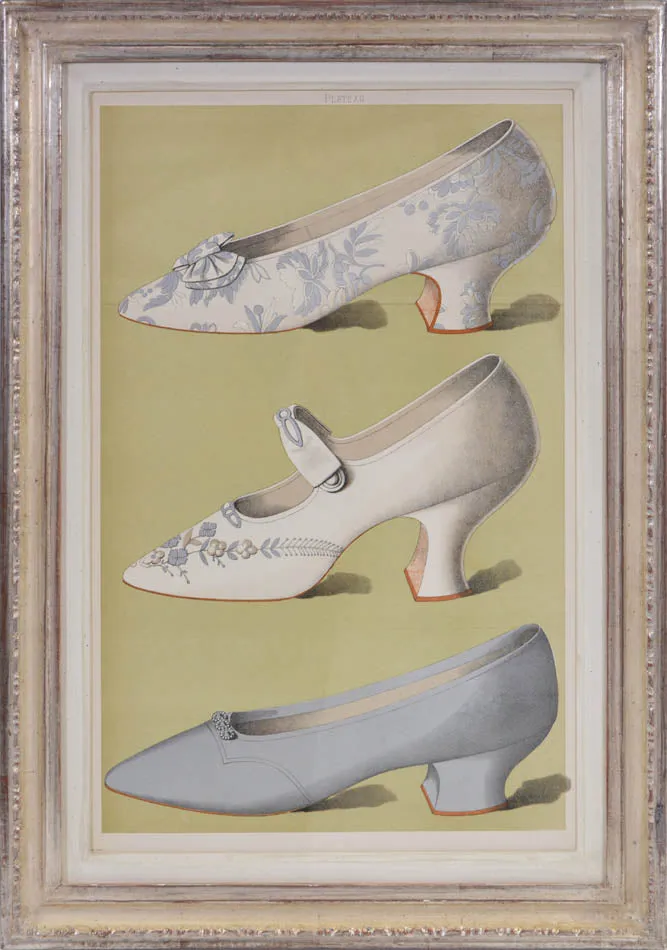 A Group of Six Ladies' Dress Shoes of the Nineteenth Century.