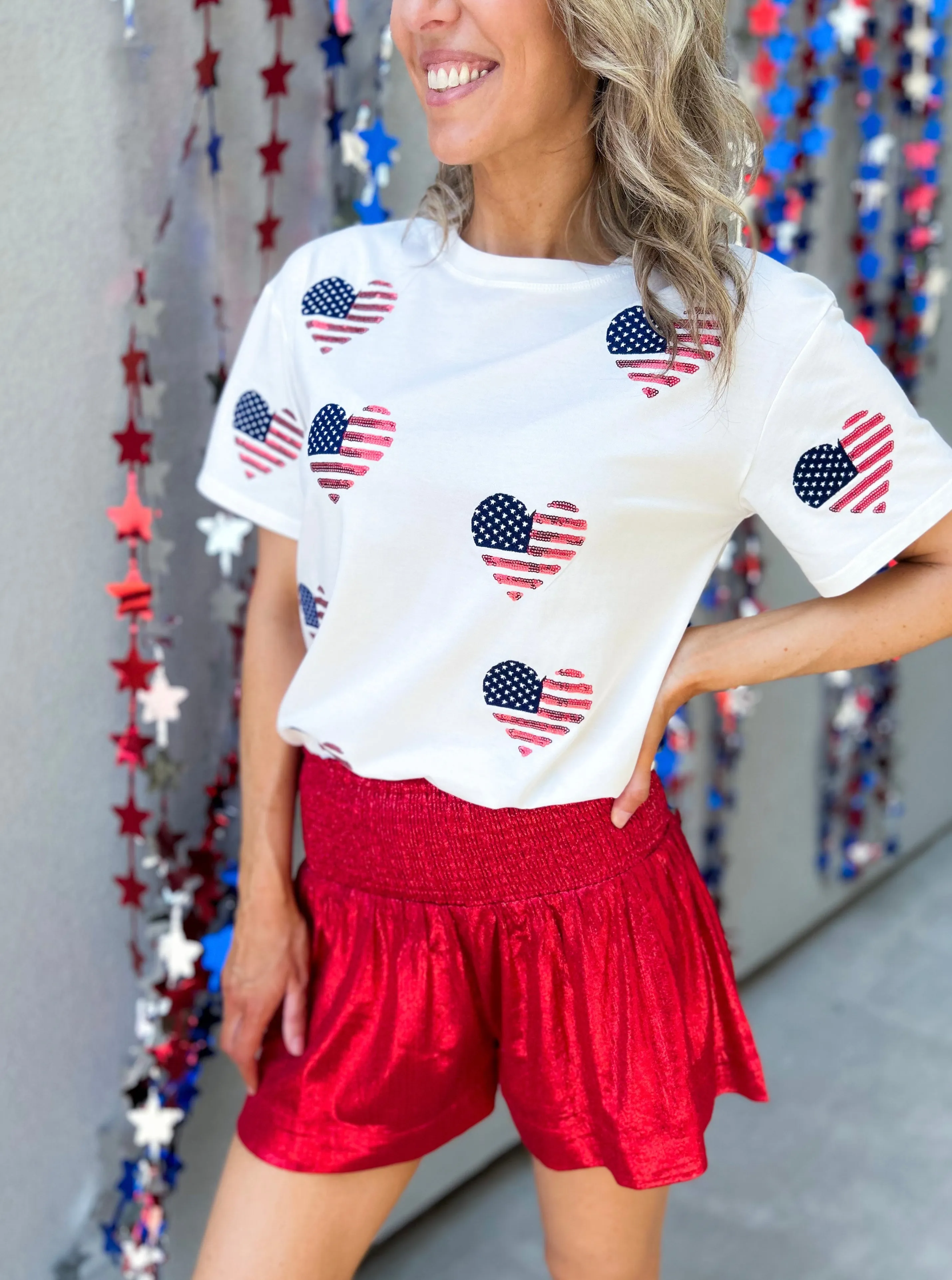 American Sweetheart Sequin Flag Tee