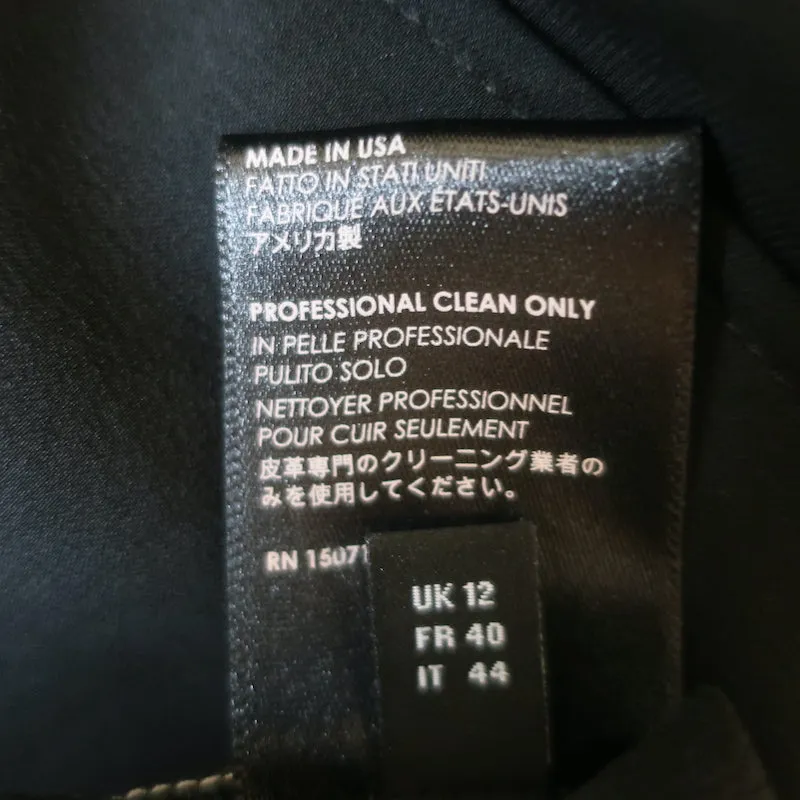 Amiri Leather-Stripe Track Pants Black Silk Satin Size 44