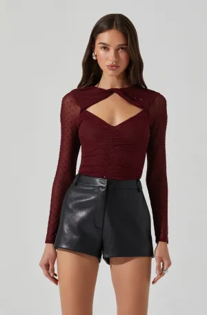 Ancira Rhinestone Mesh Bodysuit