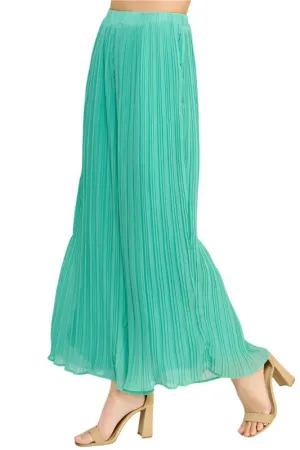Aqua Wide Leg Palazzo Pants
