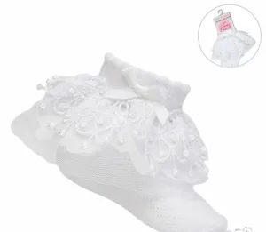 Baby Girls White Bell Lace frilly Socks