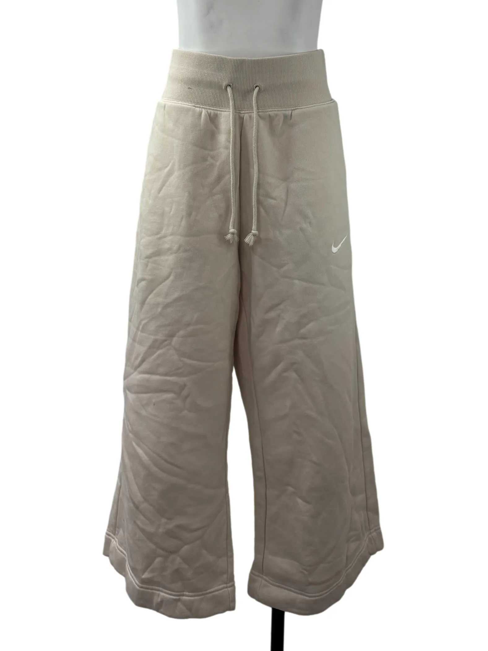 Beige Wide-Leg Sweatpants