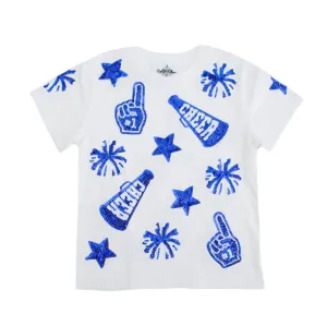 Belle Cher Cheer Sequin Shirt - Royal Blue