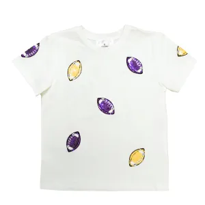 Belle Cher Football Sequin Shirt - Purple/Gold