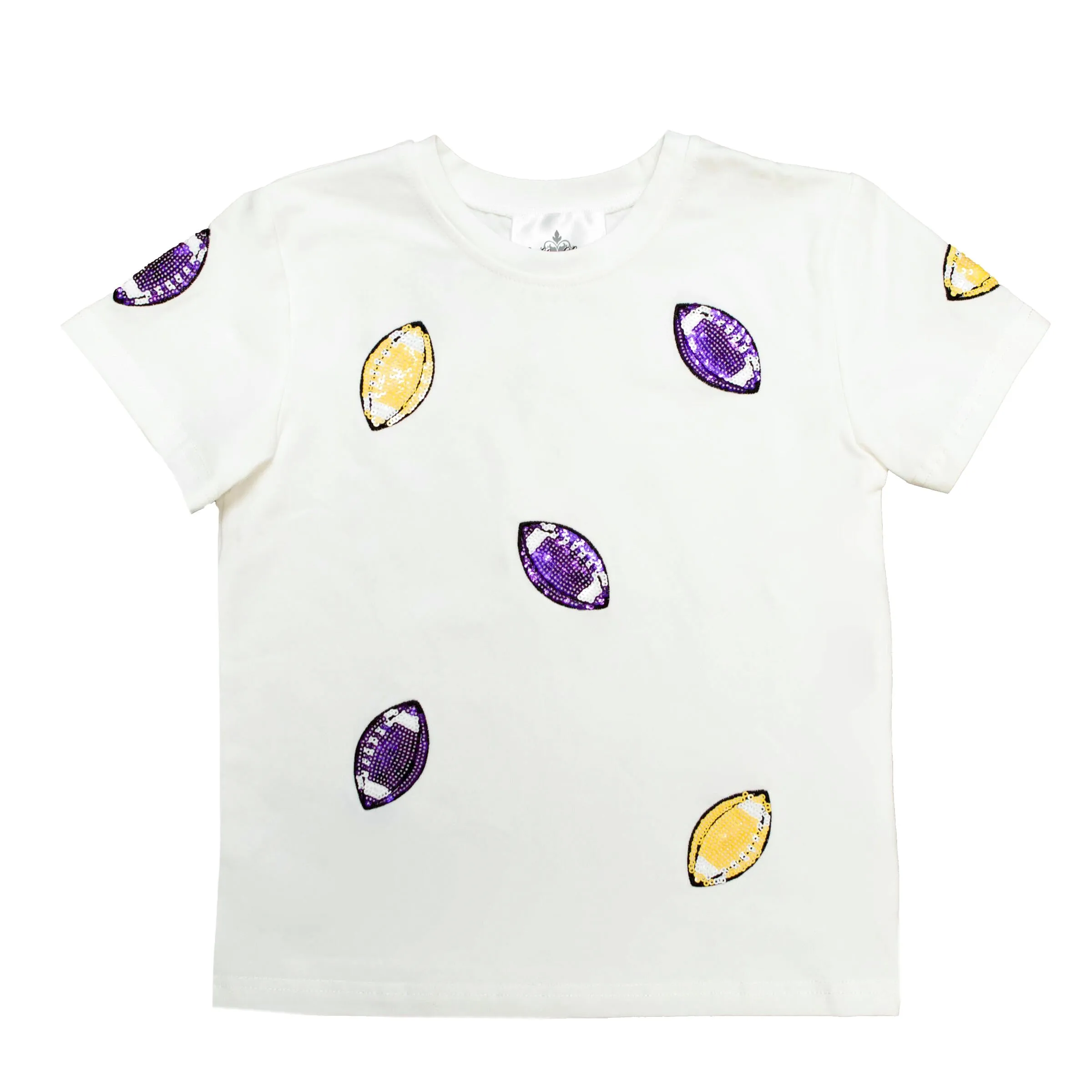 Belle Cher Football Sequin Shirt - Purple/Gold