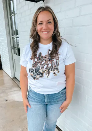 Black and Gold Sequin Tee