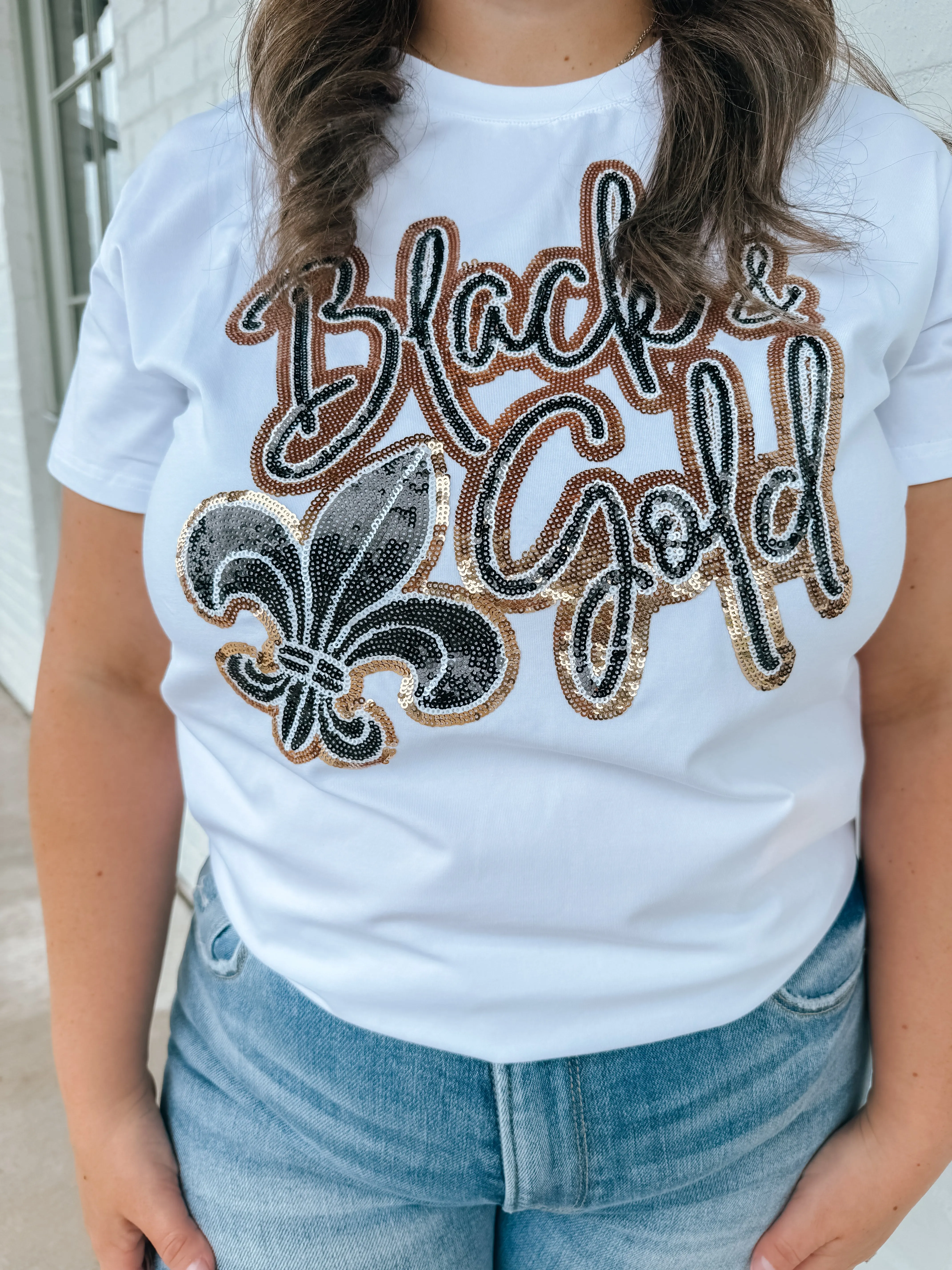 Black and Gold Sequin Tee