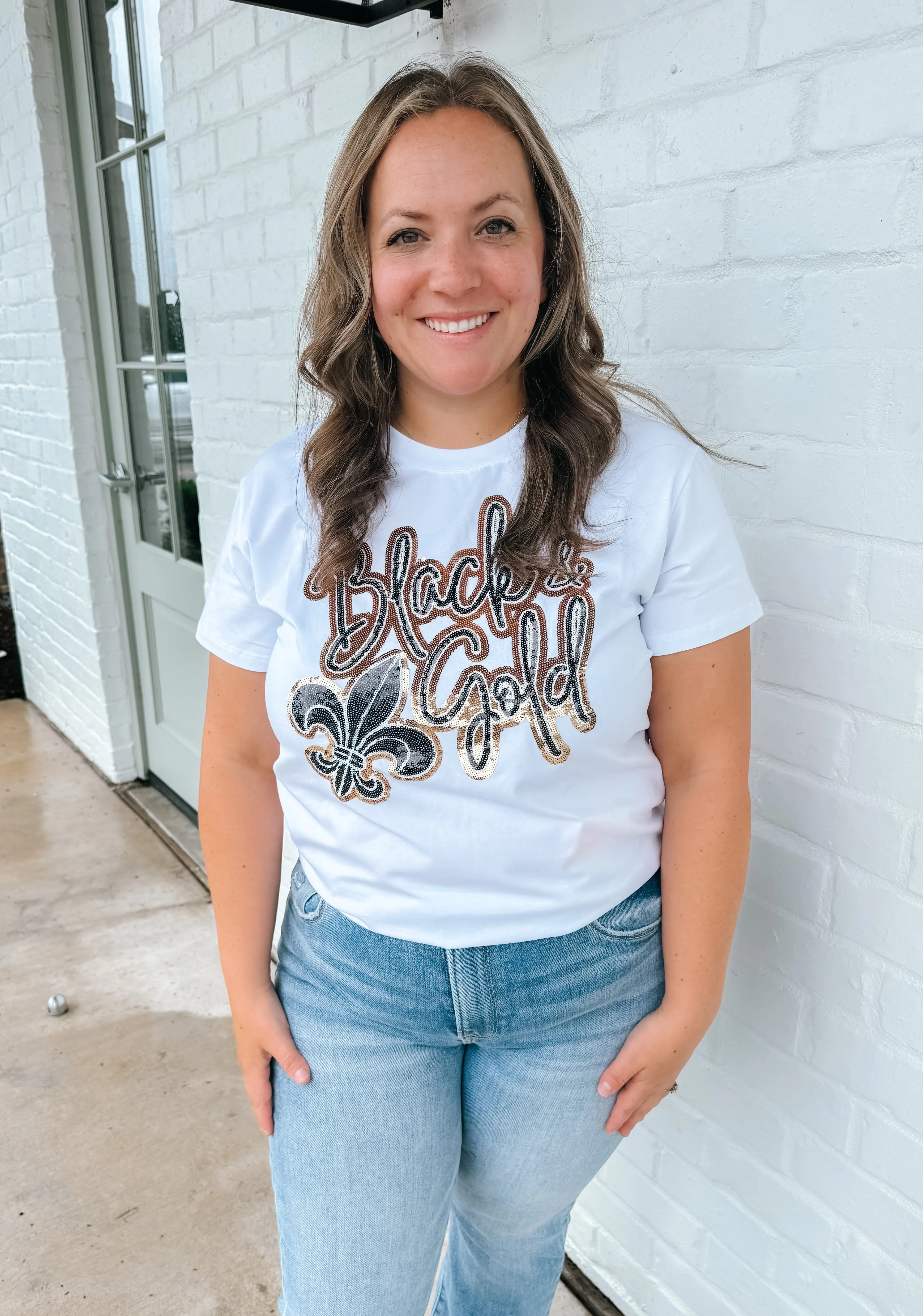 Black and Gold Sequin Tee