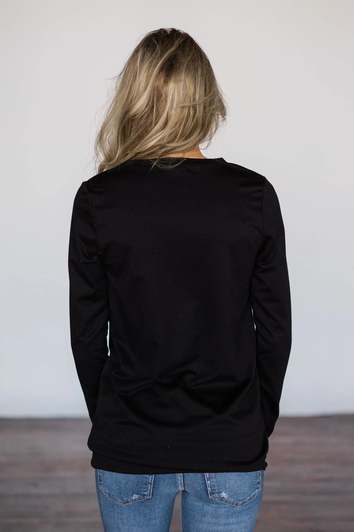 Black Sequin Deer Sweater