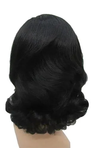 Black Side Part Wavy 1920's Costume Wig