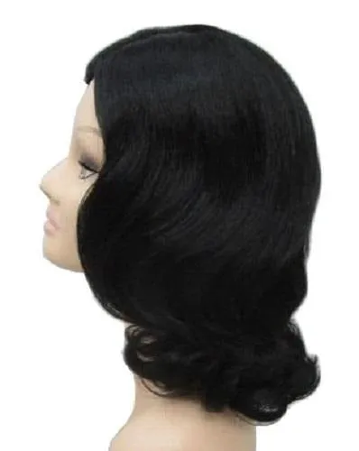 Black Side Part Wavy 1920's Costume Wig