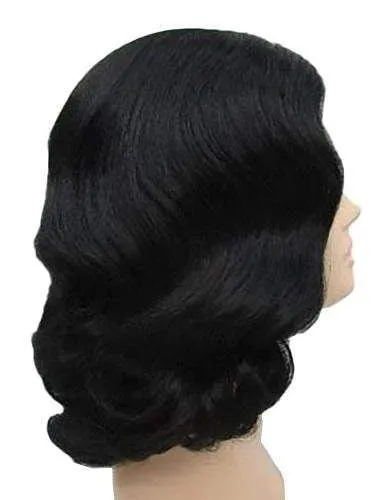 Black Side Part Wavy 1920's Costume Wig