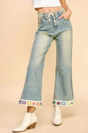 Bohemian Crochet Bottom Jeans