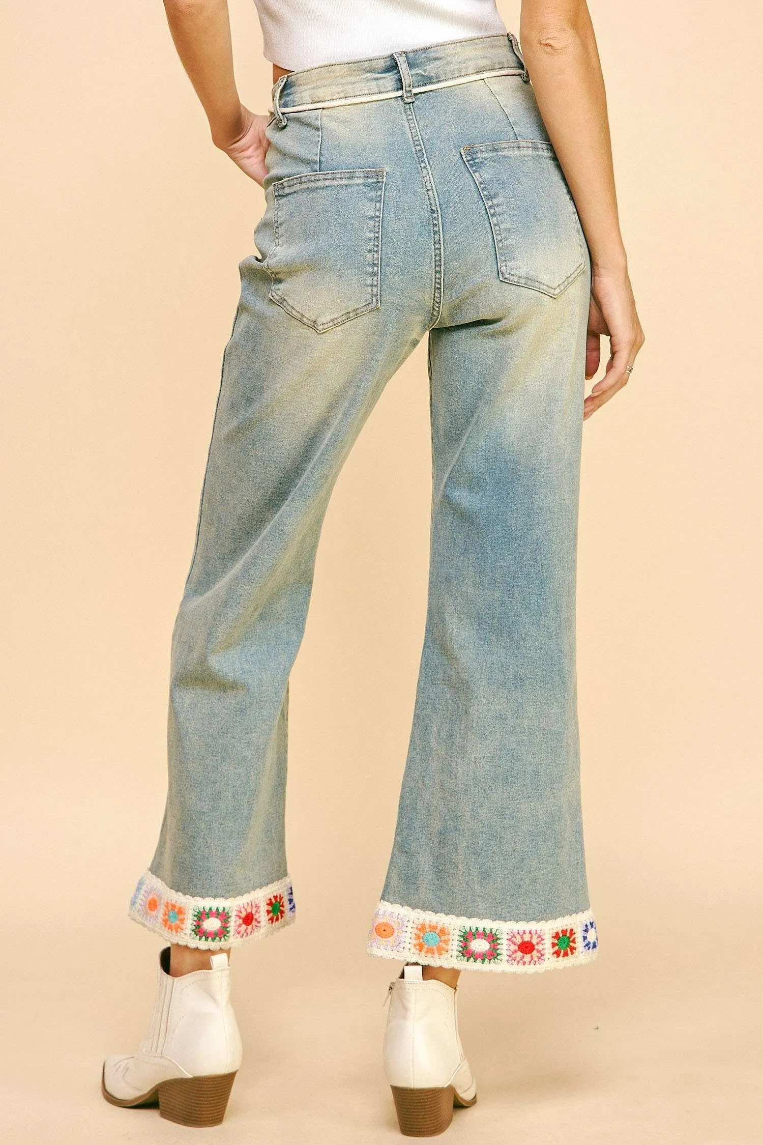 Bohemian Crochet Bottom Jeans