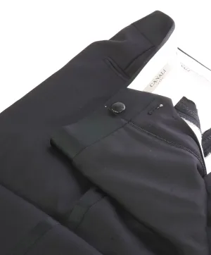 CANALI - *CLOSET STAPLE* Black Tux Flat Front Dinner Pants - 42W