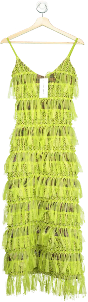 Caro Luna Green Fringe Dress S