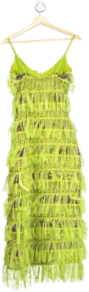 Caro Luna Green Fringe Dress S