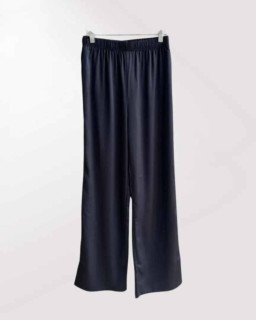 CASSANDRA SATIN BLACK PANT