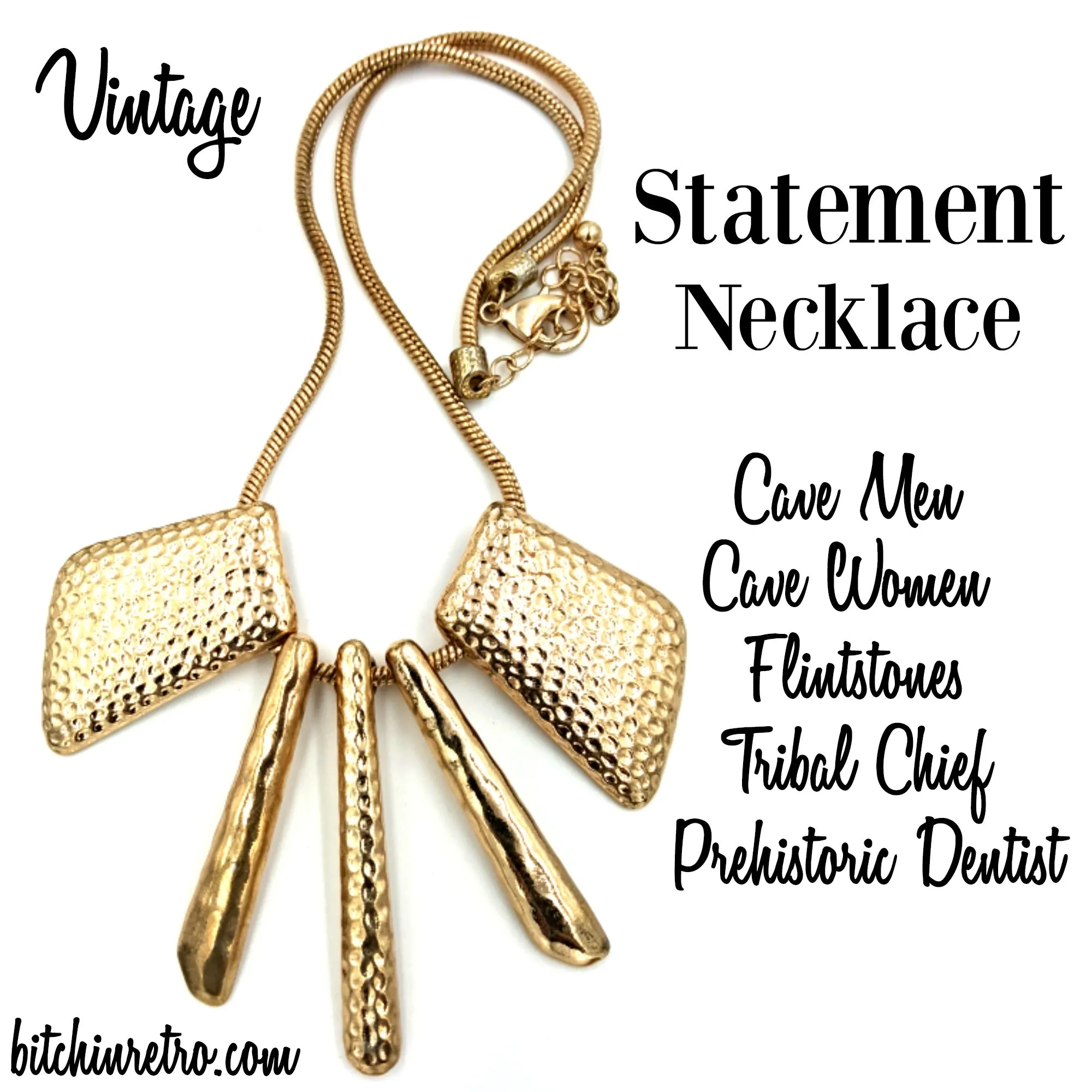 Caveman Flintstones or Tribal Chief Necklace for Halloween Costumes