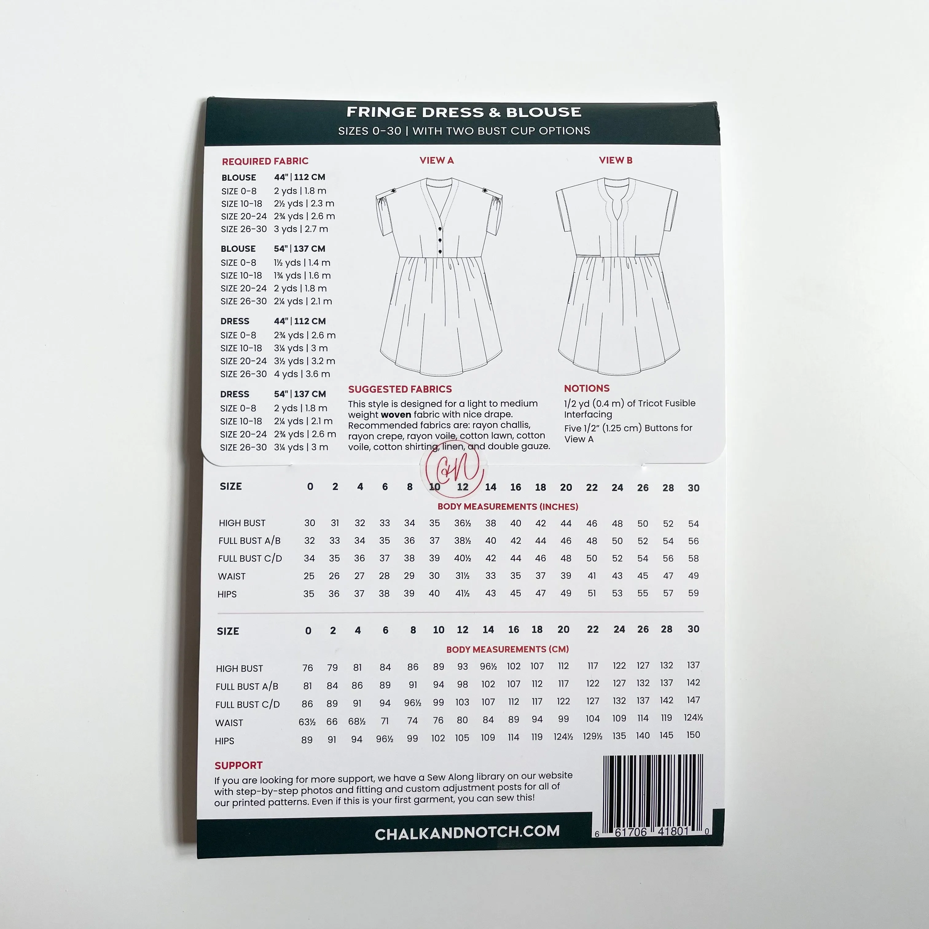 Chalk & Notch Patterns : Fringe Dress & Blouse