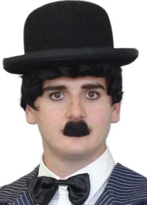 Charlie Chaplin Black Stick-On Costume Moustache