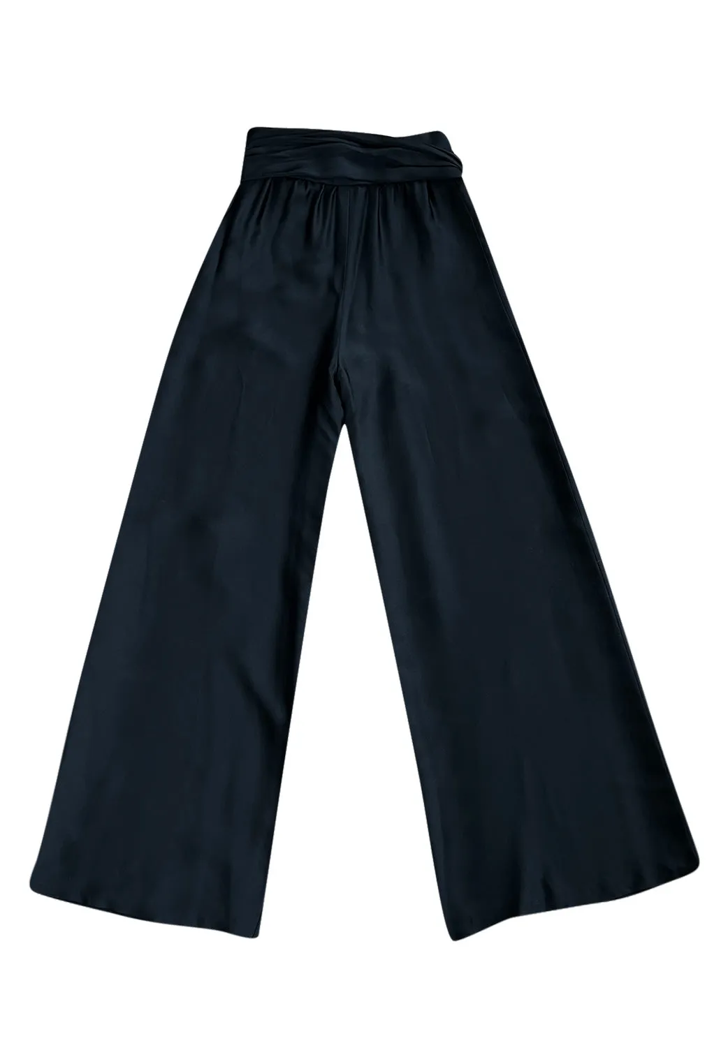 Chic Fall 1972 Christian Dior by Marc Bohan Haute Couture Black Silk Pant Set
