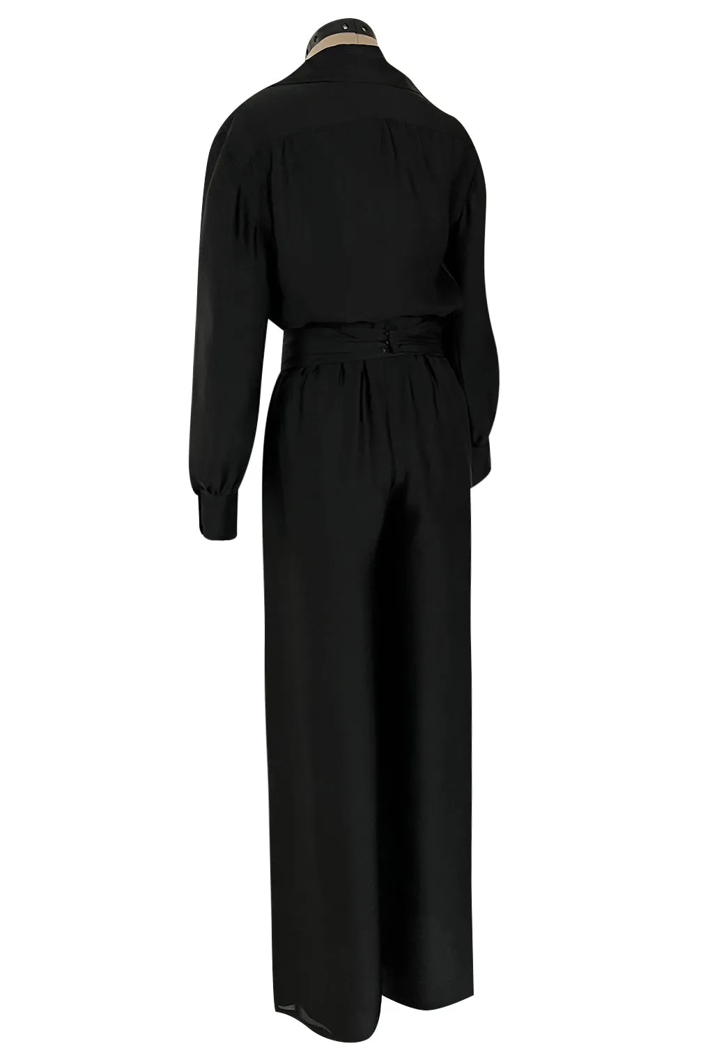 Chic Fall 1972 Christian Dior by Marc Bohan Haute Couture Black Silk Pant Set