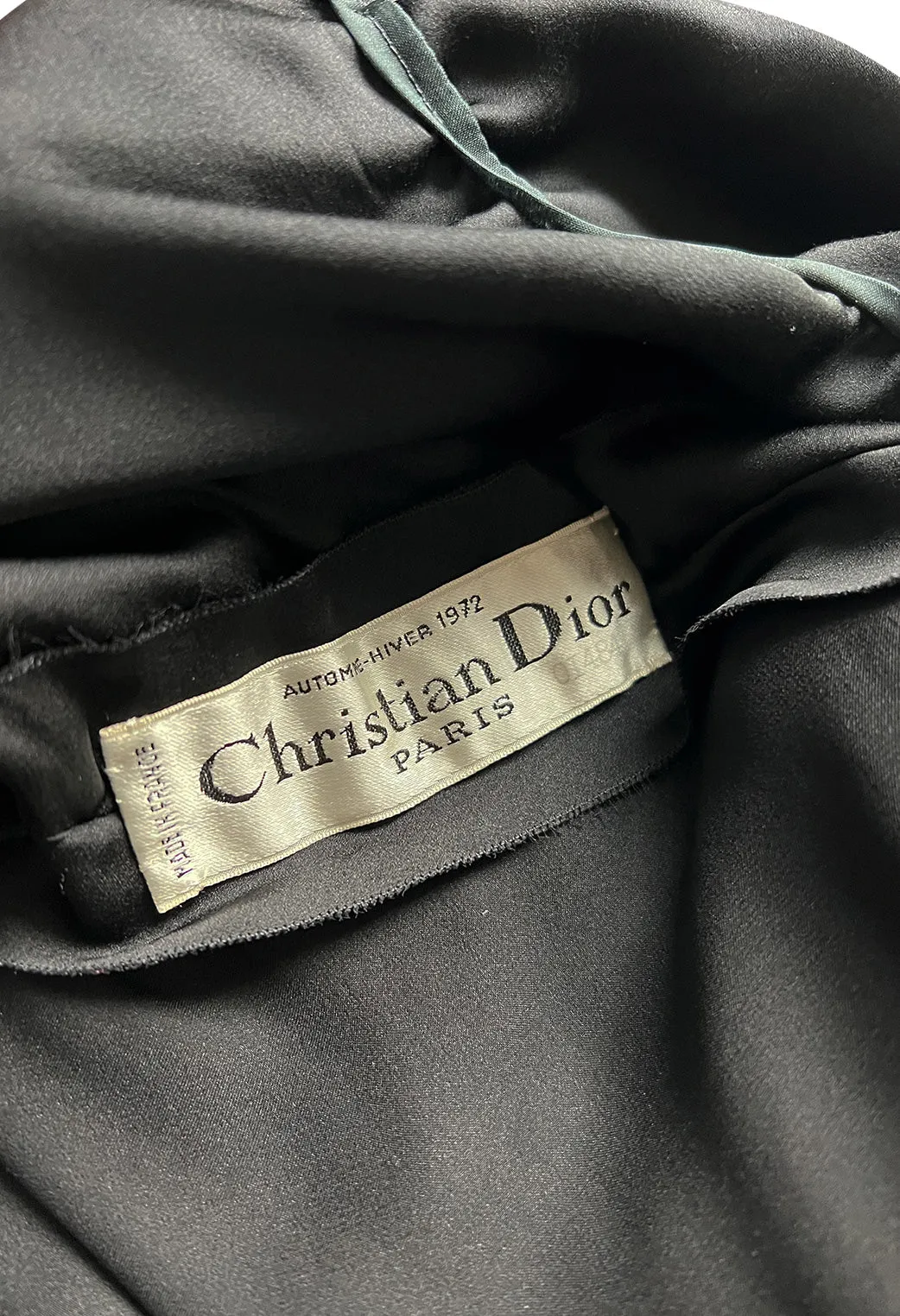 Chic Fall 1972 Christian Dior by Marc Bohan Haute Couture Black Silk Pant Set