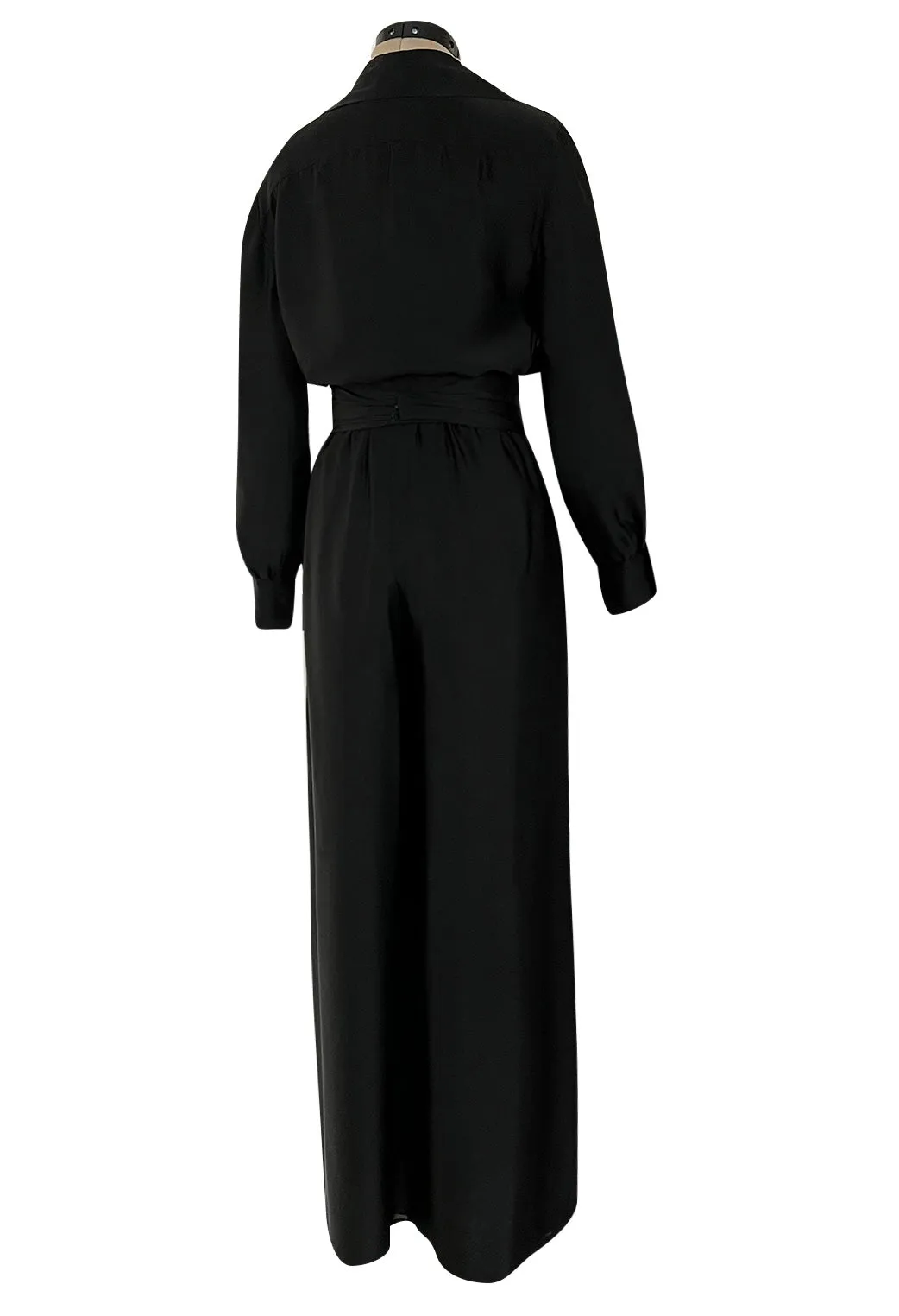 Chic Fall 1972 Christian Dior by Marc Bohan Haute Couture Black Silk Pant Set