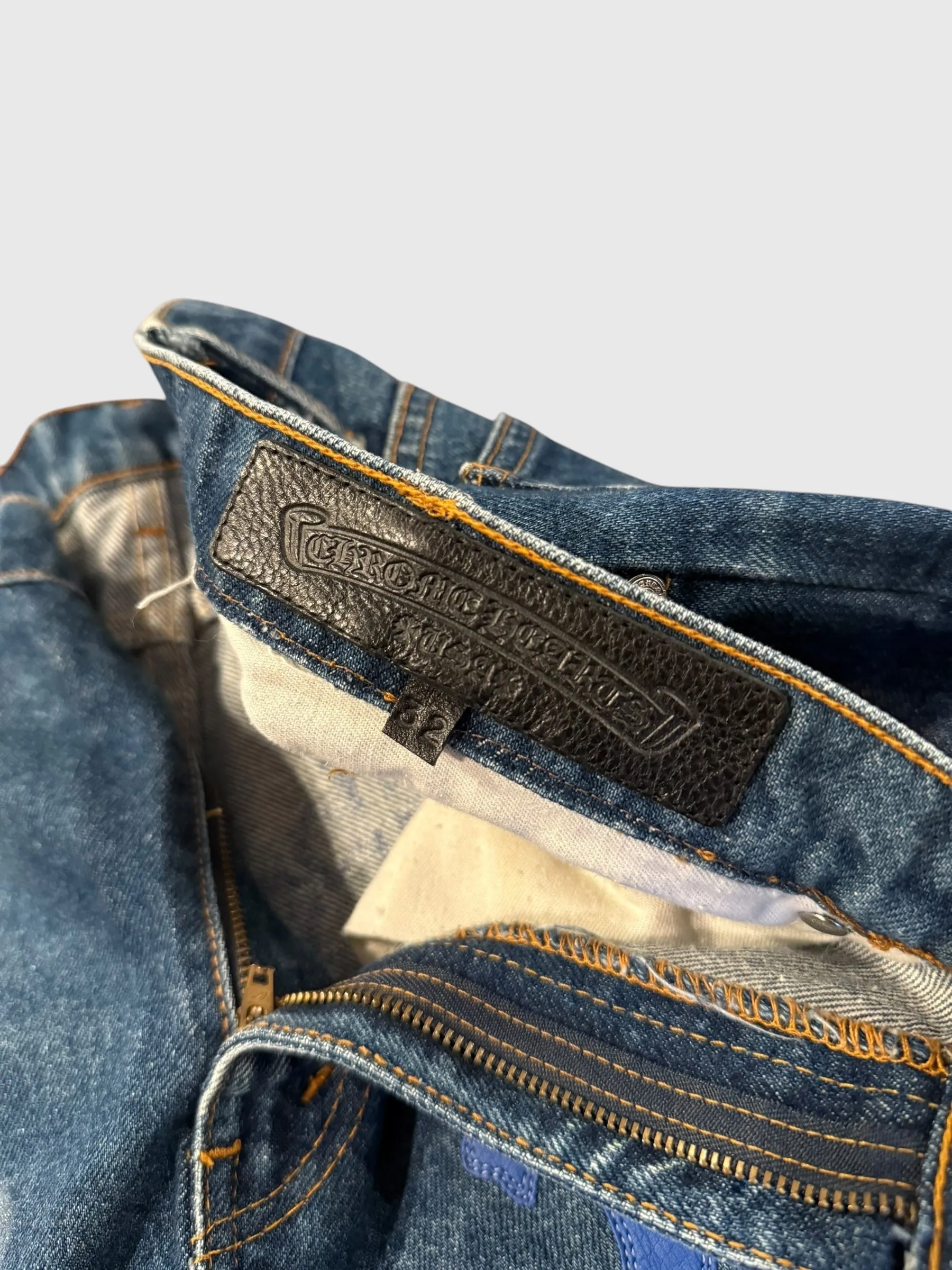 Chrome Hearts Levi's Blue Cross Patch Stencil Denim Jeans