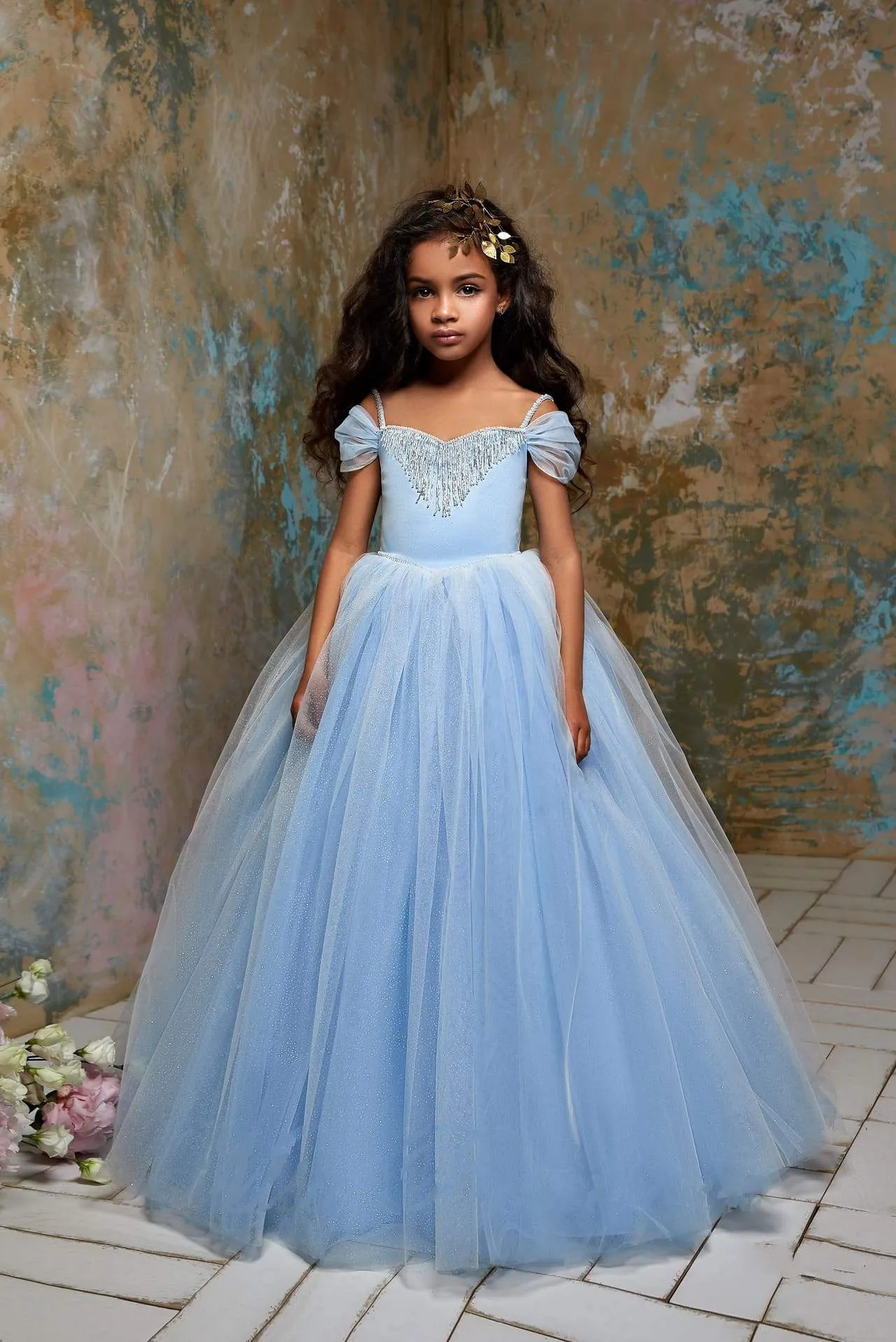 Cinderella Blue Tulle Dress for Girls