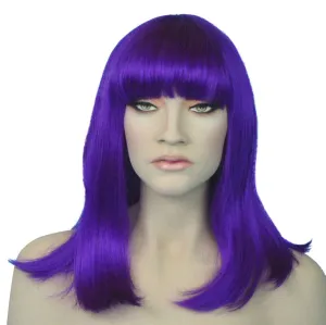Cleopatra Electric Purple Costume Wig Disco Fancy Dress